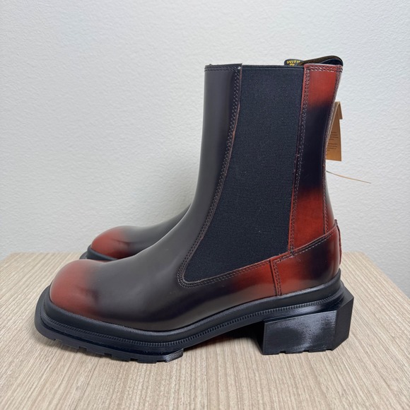 Dr. Martens Maybole Chelsea Boots Leather Square Toe Women's Size 9 Black Cherry - Picture 2 of 6